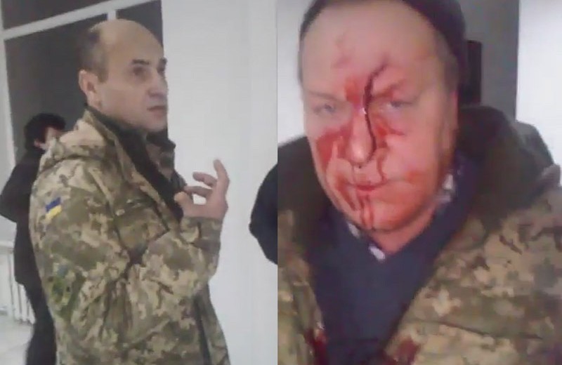 Полтавский военком устроил кровавую драку (видео 18+)