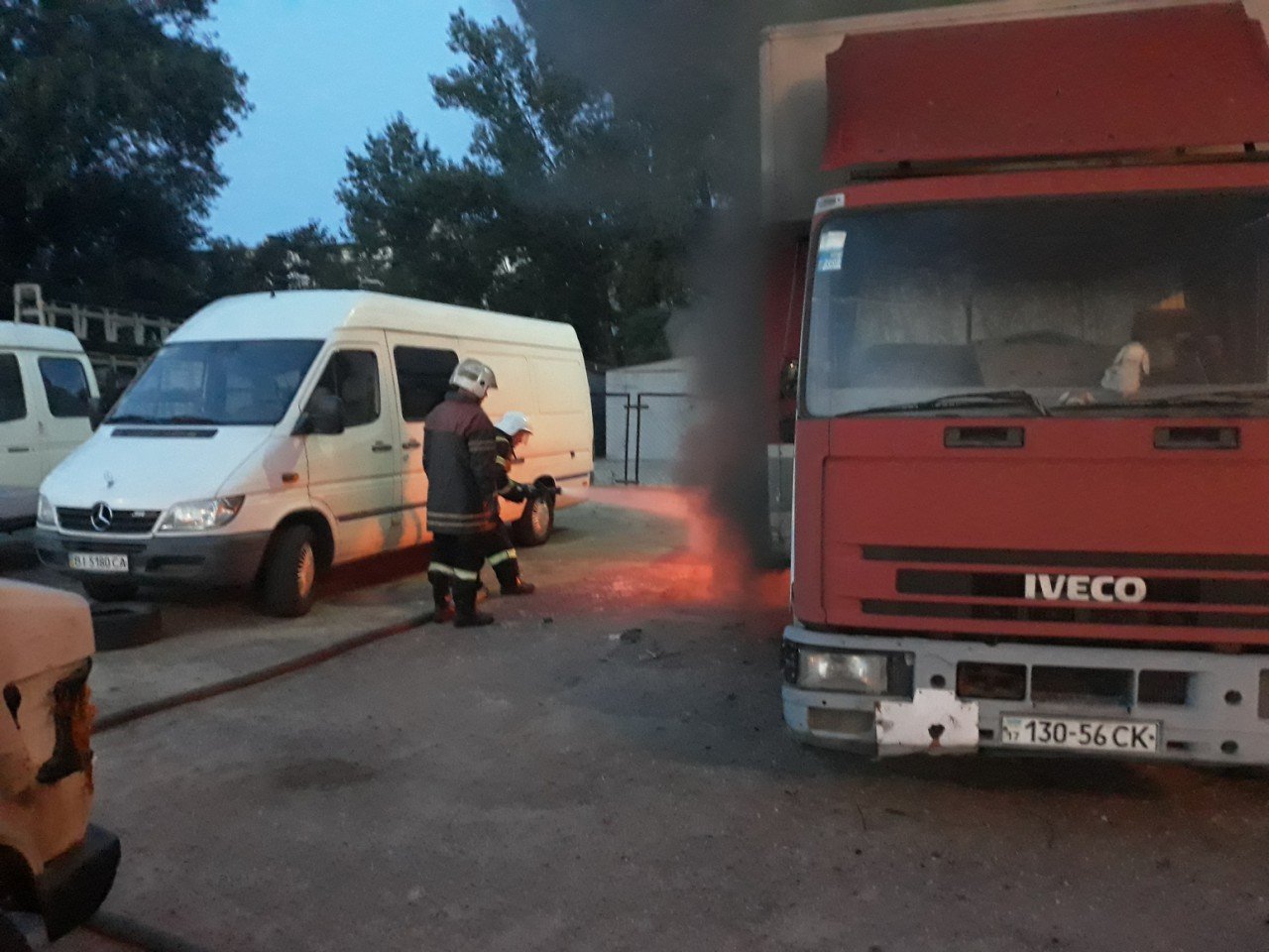 В Кременчуге горел грузовик (фото)