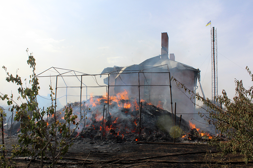 Под Полтавой огонь от горящего сена перебросился на дом (фото)