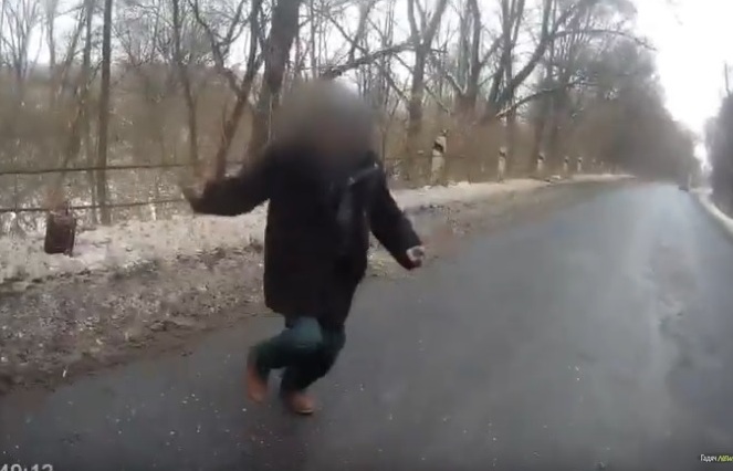На Полтавщине мужчина устроил танцы на проезжей части (видео)