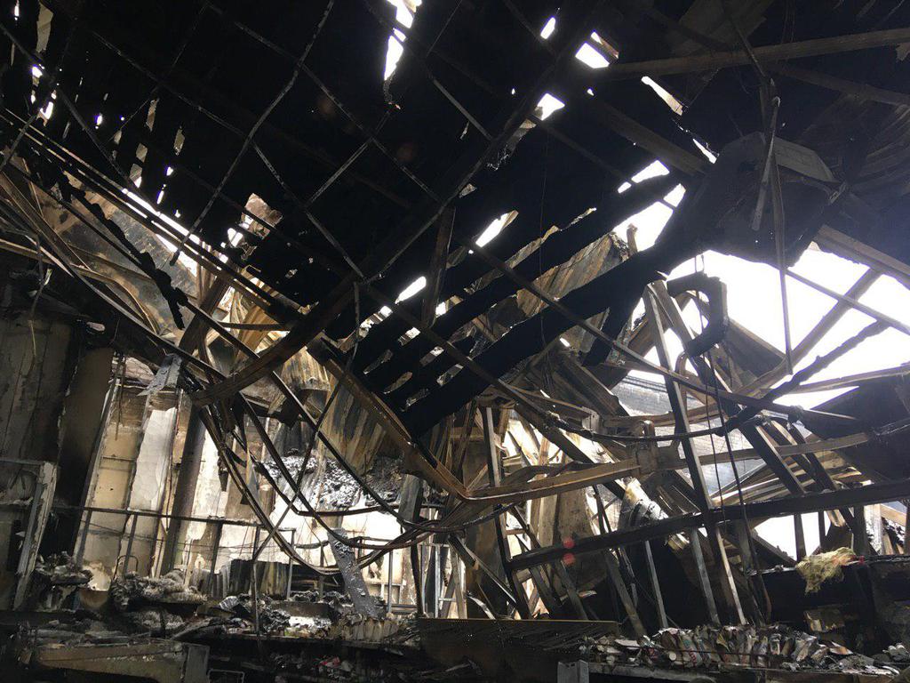 В Полтаве показали фото сгоревших магазинов