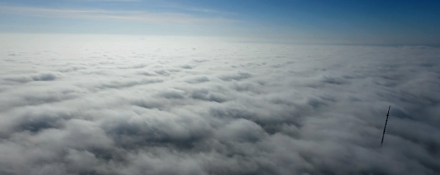 Кременчуг в тумане - вид с высоты птичьего полета (видео)