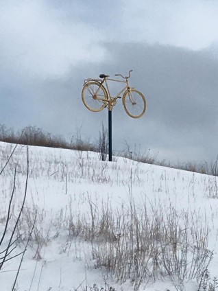 На Полтавщине появился памятник велосипеду