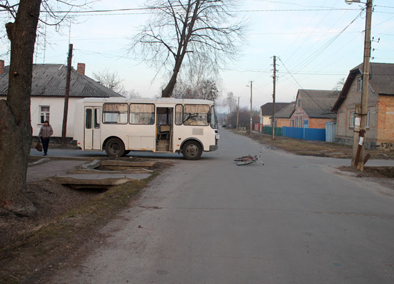 Автобус сбил велосипедиста (фото)