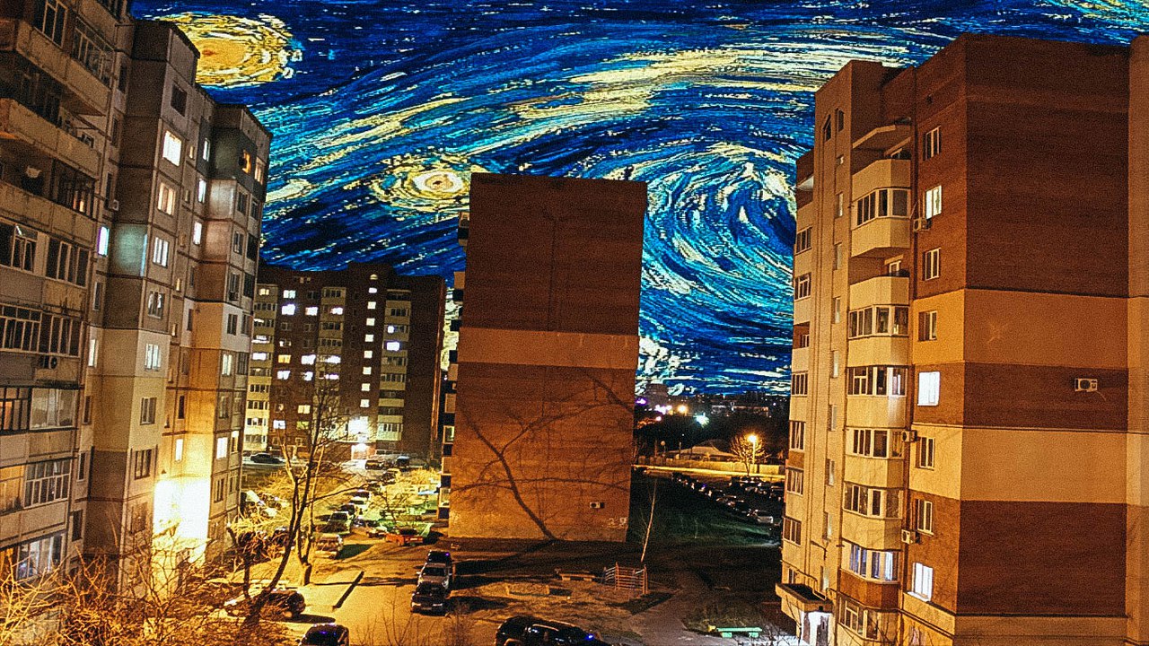 Полтавский микрорайон "вписали" в картину Ван Гога (фото)