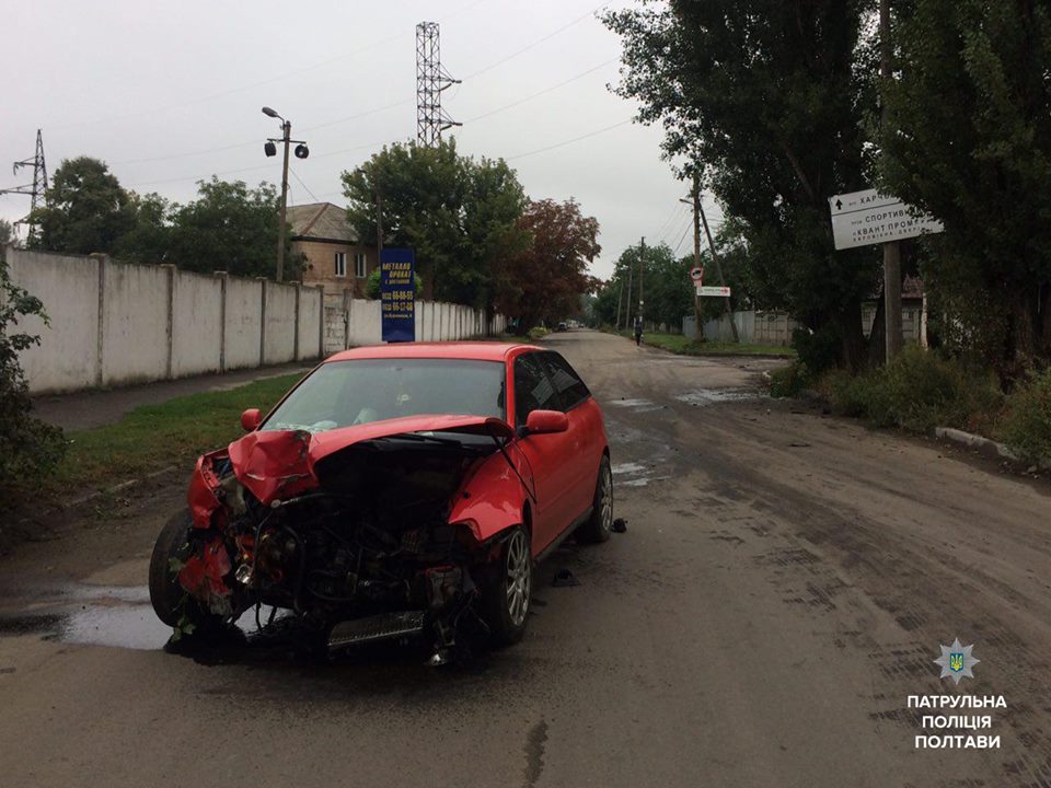 В Полтаве иностранец на Audi врезался в дерево (фото)