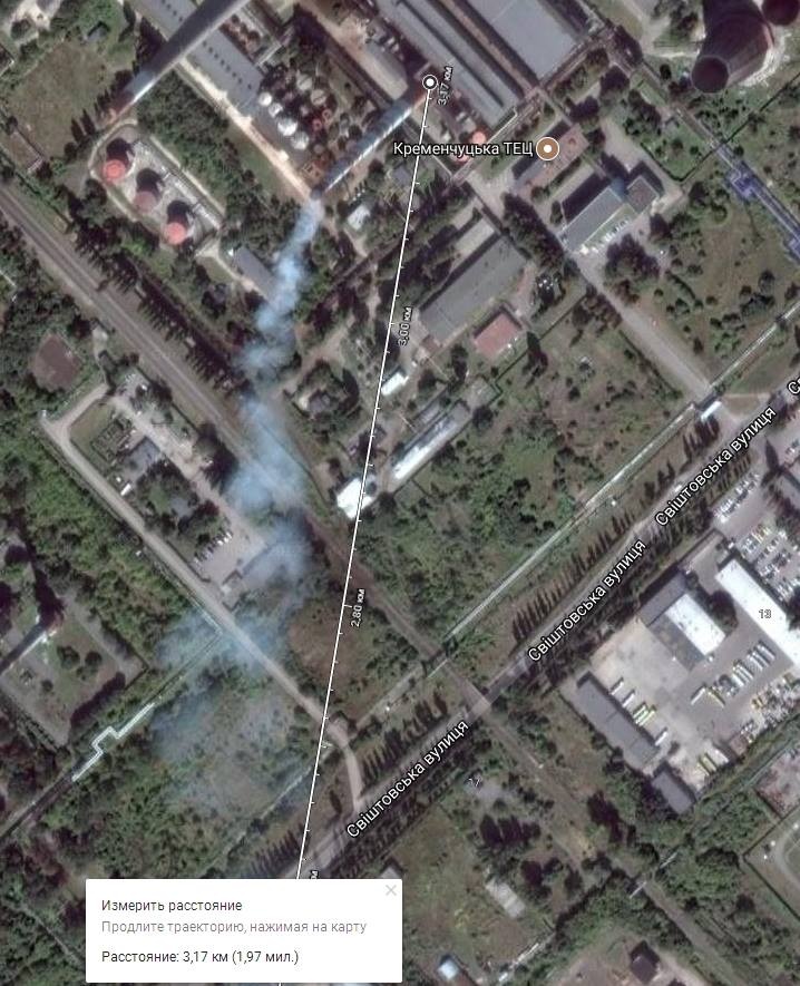 Дым от предприятий Кременчуга заметили на Google maps (фото)