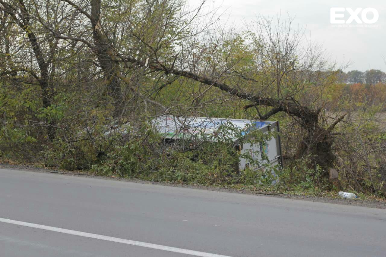 На Полтавщине грузовик слетел в кювет (фото)