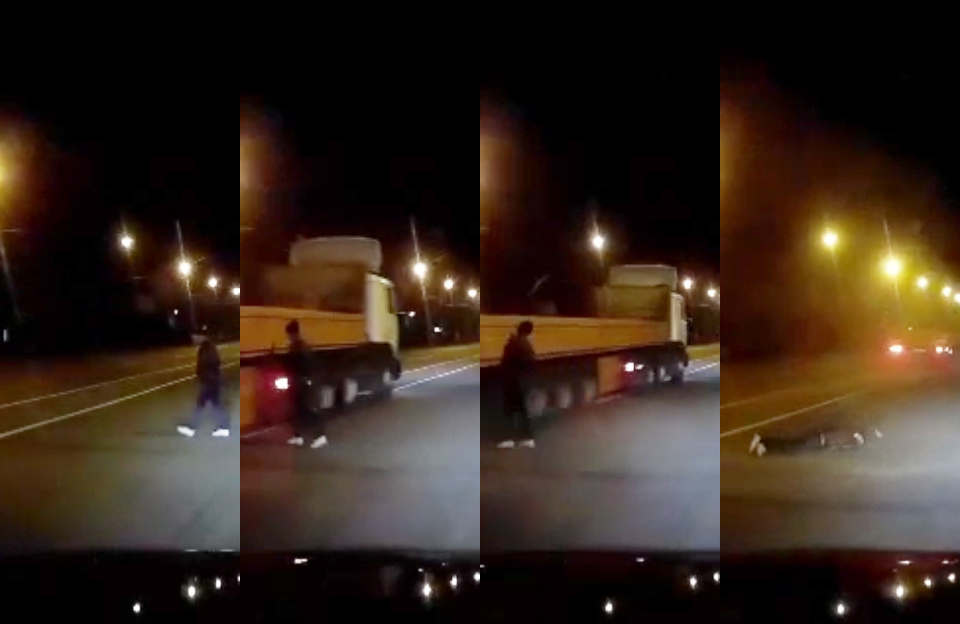 Нетрезвый полтавчанин врезался в прицеп грузовика (видео)