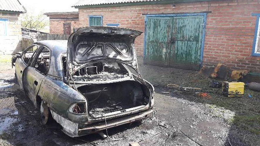 На Полтавщине сгорел Opel (фото)