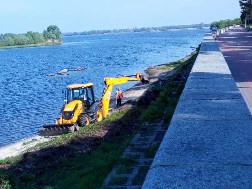 В Кременчуге расчищают прибрежную зону Днепра (фото)