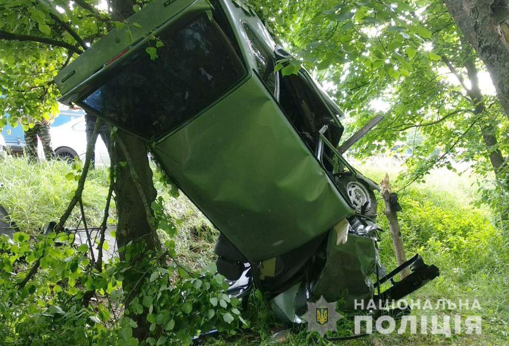 На Полтавщине - страшное ДТП на трассе: автомобиль отбросило на дерево (фото)