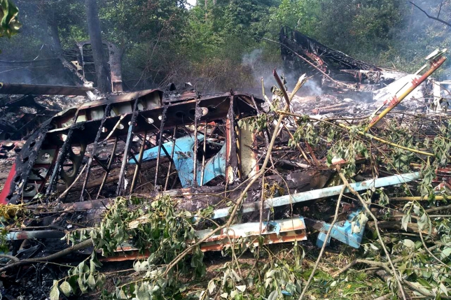 Появилось видео с места авиакатастрофы на Полтавщине