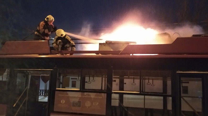 В Кременчуге пожарные ликвидировали возгорание троллейбуса