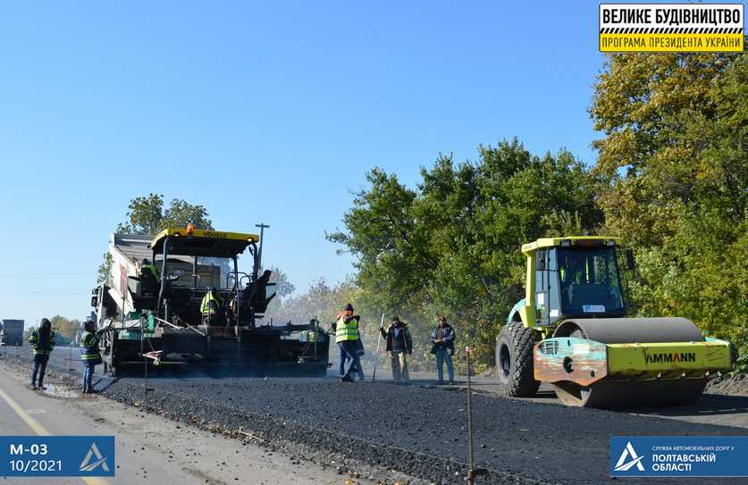 Продолжается ремонт автодороги Киев-Харьков
