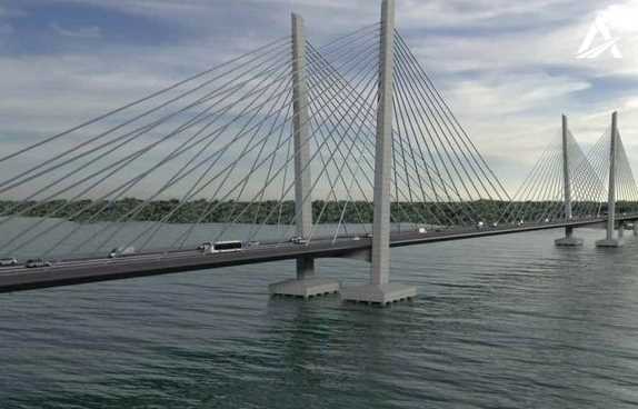 Завершен монтаж бетонного завода для строительства моста через реку Днепр в Кременчуге
