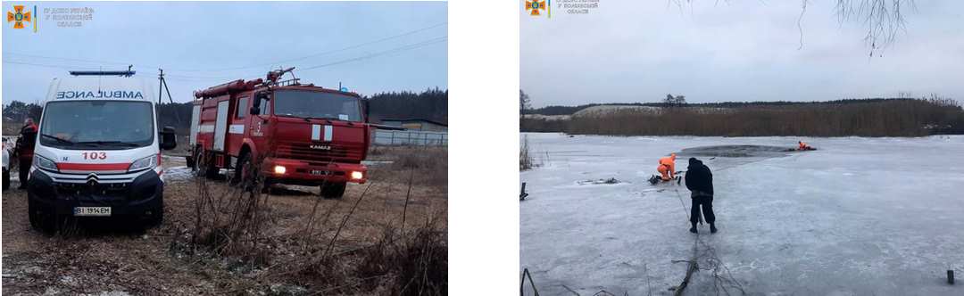 В Полтавском районе спасен рыбак, который на реке Ворскла провалился под лед