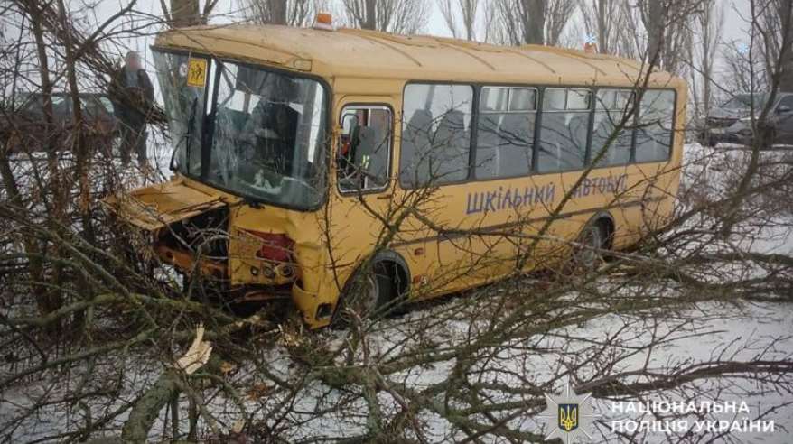 В Полтавской области школьный автобус съехал в кювет: трое детей травмированы